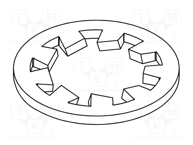 Washer; internally serrated
