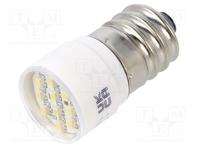 Indicator: LED; E14; white; plastic; 230VAC; 230VDC; -20÷60°C