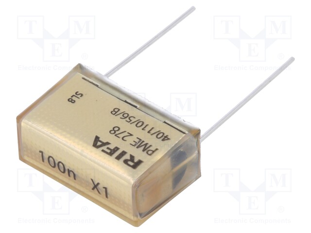 Capacitor: paper; X1; 100nF; 440VAC; Pitch: 25.4mm; ±20%; THT