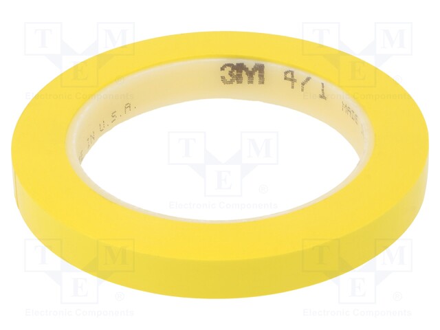 Tape: marking; yellow; L: 33m; W: 12mm; Thk: 0.13mm; 2.5N/cm; 130%
