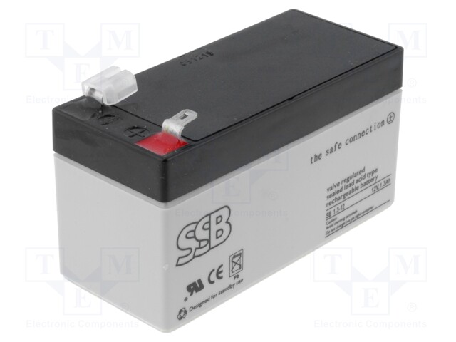 Re-battery: acid-lead; 12V; 1.3Ah; AGM; maintenance-free