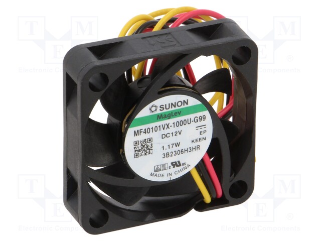Fan: DC; axial; 12VDC; 40x40x10mm; 16.82m3/h; 31.4dBA; Vapo; 8500rpm
