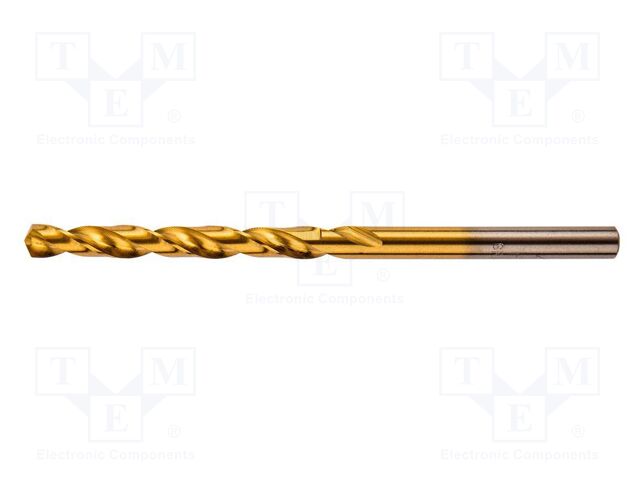 Drill bit; for metal; Ø: 3.5mm; Plating: titanium nitride