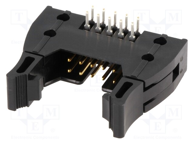 Socket; IDC; male; PIN: 10; angled 90°; THT; gold-plated; 2.54mm