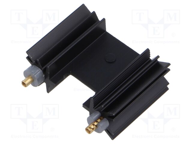 Heatsink: extruded; H; TO220; black; L: 25.4mm; W: 34.9mm; H: 12.7mm