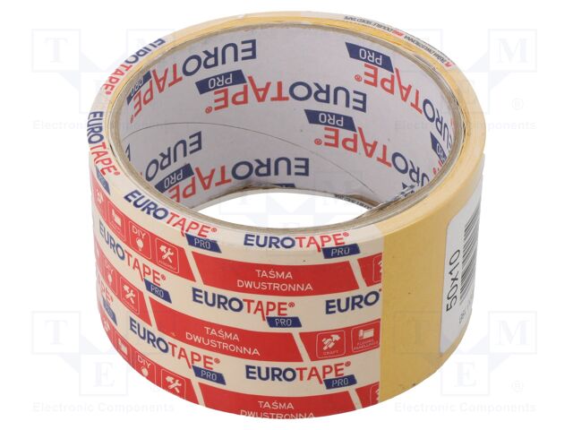 Fastening tape; double-sided; W: 50mm; L: 10m; Adhesive: acrylic