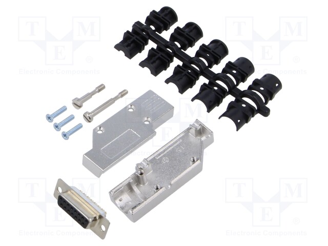 D-Sub; PIN: 15; plug; female; shielded,turned contacts; angled 90°
