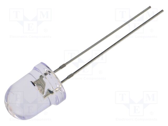 LED; pink; 8mm; 2500mcd; 30°; Front: convex; 12VDC; No.of term: 2