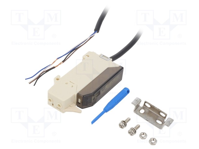 Sensor: optical fiber amplifier; PNP; Connection: lead 2m; 200mA