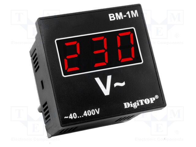 Voltmeter; digital,mounting; 40÷400V; on panel; True RMS; LCD x3