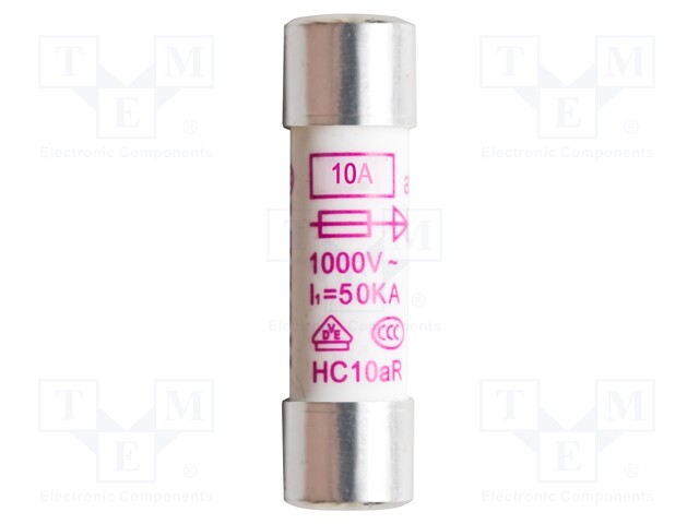 Fuse; 10A; 1kV; 10.3x38mm; 10pcs.