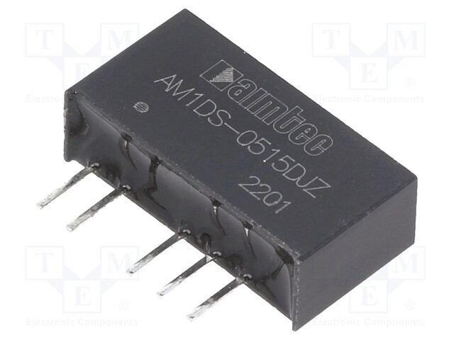 Converter: DC/DC; 1W; Uin: 4.5÷5.5V; Uout: 15VDC; Uout2: -15VDC; SIP7