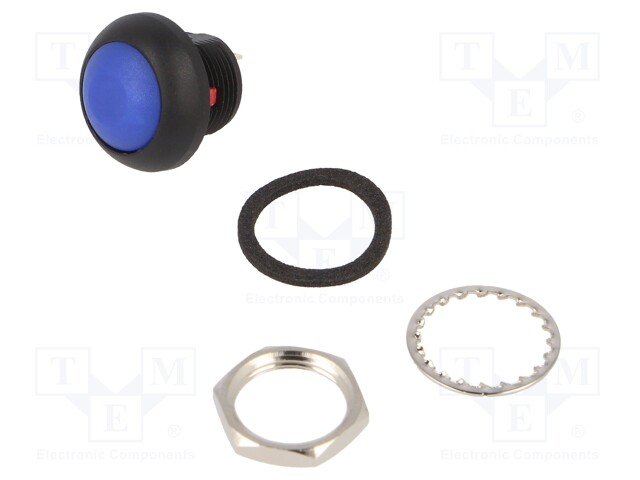 Switch: push-button; Pos: 2; SPST-NO; 0.1A/50VDC; OFF-(ON); IP67