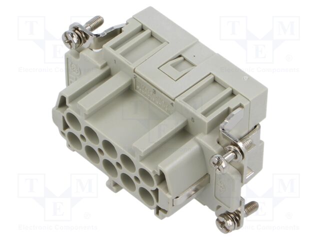 Connector: HDC; contact insert; female; CSE; PIN: 10; 10+PE; 16A