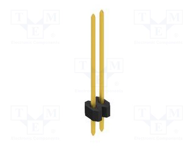 Connector: pin strips; pin header; male; PIN: 2; 1.27mm; THT; 1x2