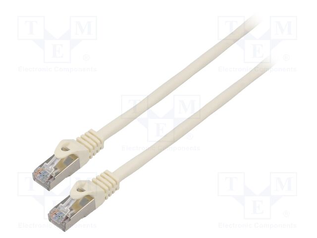 Patch cord; F/UTP; 6; stranded; CCA; PVC; white; 3m; 26AWG; Cores: 8
