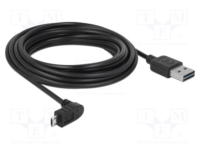Cable; USB 2.0; gold-plated; 5m; black; 22AWG,26AWG; 480Mbps