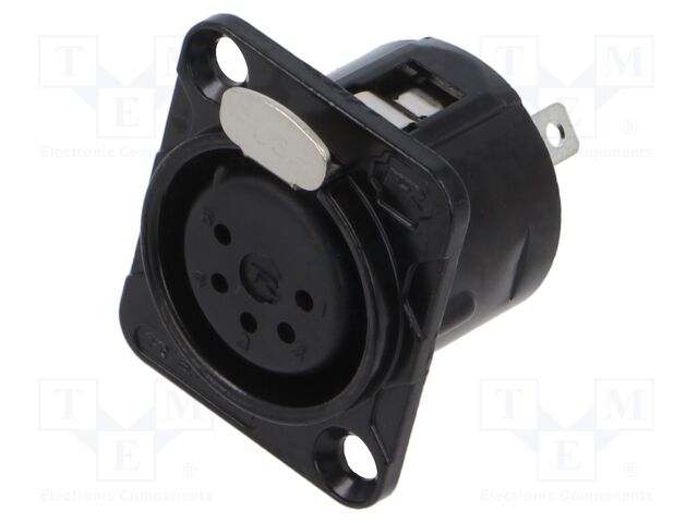 Connector: XLR; PIN: 5; female; Enclos.mat: zinc alloy; socket; 7.5A