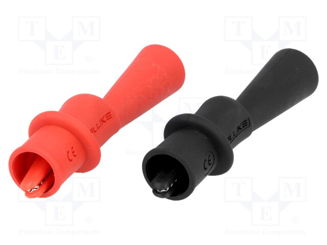 Crocodile clip; 10A; 1kVDC; red and black; Grip capac: max.8mm