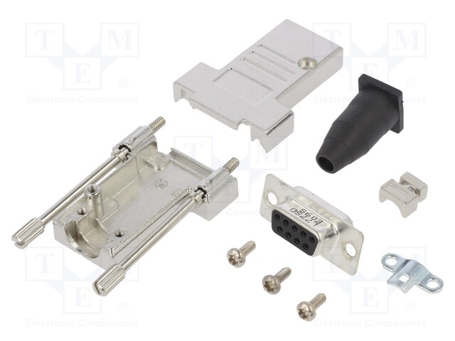 D-Sub; PIN: 9; female; shielded,with strain relief; straight