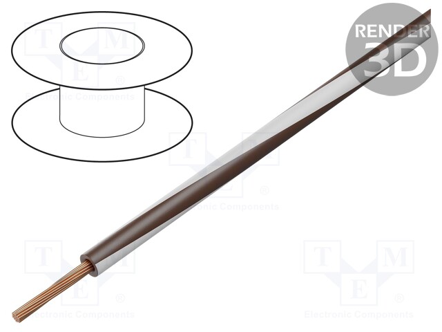 Wire; LgY; stranded; Cu; 1.5mm2; brown-white; PVC; 300/500V; 100m