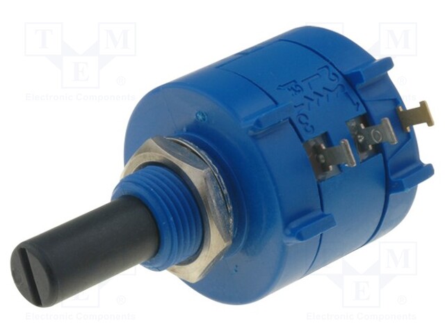 Potentiometer: shaft; multiturn; 100kΩ; 2W; ±5%; 6.35mm; linear