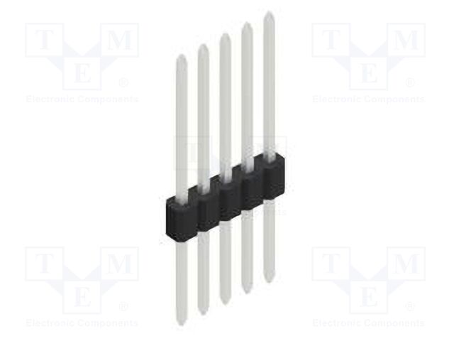 Connector: pin strips; pin header; male; PIN: 5; 1.27mm; THT; 1x5