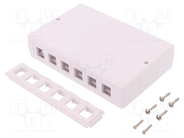 Socket; housing; Keystone; Colour: white; surface-mounted; female