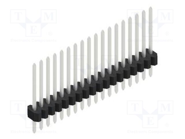 Connector: pin strips; pin header; male; PIN: 18; 1.27mm; THT; 1x18