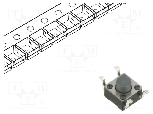 Microswitch TACT; SPST-NO; Pos: 2; 0.05A/12VDC; SMT; 2.6N; 5.3mm