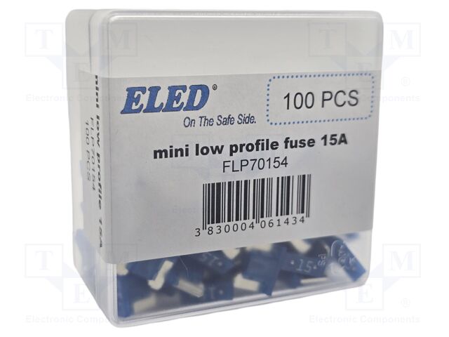 Fuse: fuse; 15A; 58VDC; automotive; 10.9mm; 10.9x3.8x8.73mm