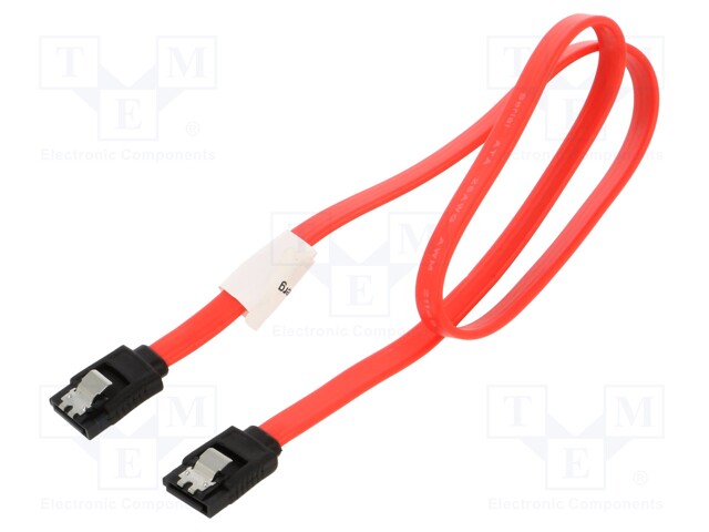 Cable: SATA; SATA plug,both sides; 0.5m; red; Core: CCS; 26AWG