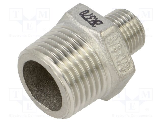 Male-male,reductive; max.10.5bar; 1.4408 stainless steel; G316