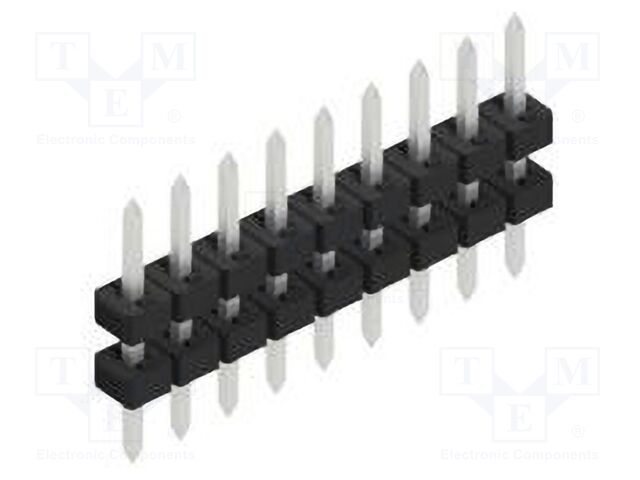 Connector: pin strips; pin header; male; PIN: 9; 2mm; THT; 1x9; 100V