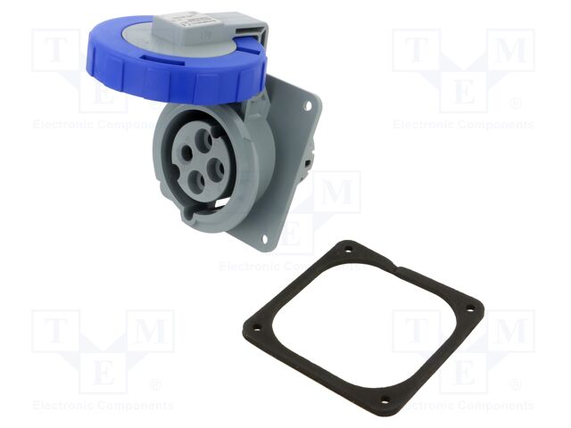 Connector: AC supply 3-phase; socket; female; angled; -25÷40°C