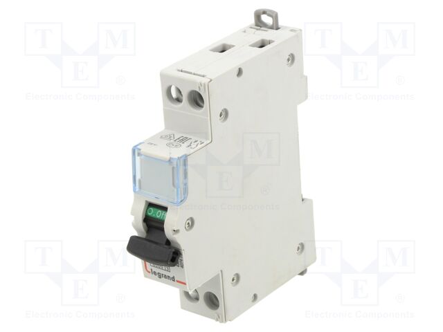 Circuit breaker; 400VAC; Inom: 16A; Poles: 1+N; DIN; Charact: B; 6kA