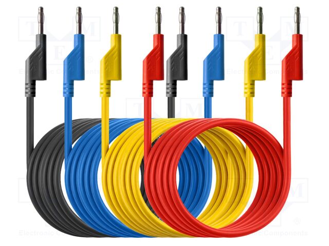 Test leads; Umax: 50VAC,120VDC; Imax: 10A; Len: 1.5m; test leads x4