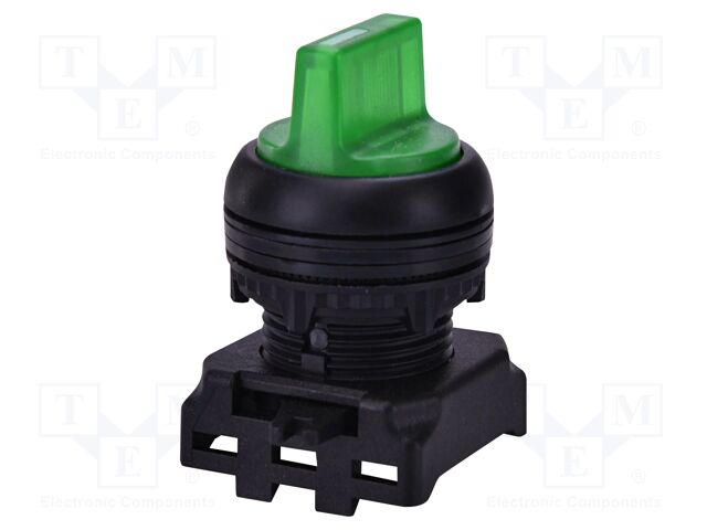 Switch: rotary; 22mm; green; IP65; E; Pos: 2; Ø22.5mm; -25÷65°C