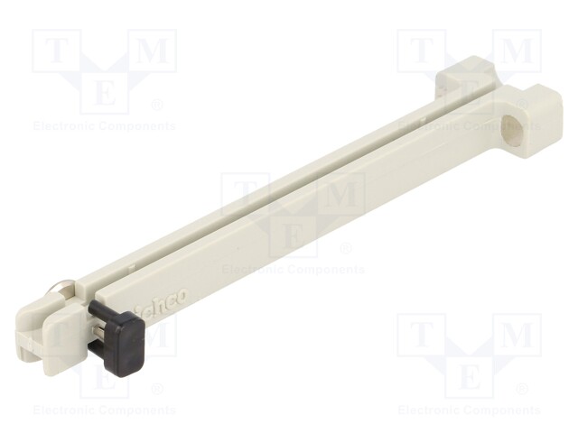 PCB guide; polyamide; grey; L: 90mm; B: 81.5mm; C: 18mm; D: 3mm; E: 2mm