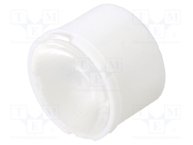 LED lens; round; Mat: PMMA plexiglass; 19÷30°; Mounting: glue