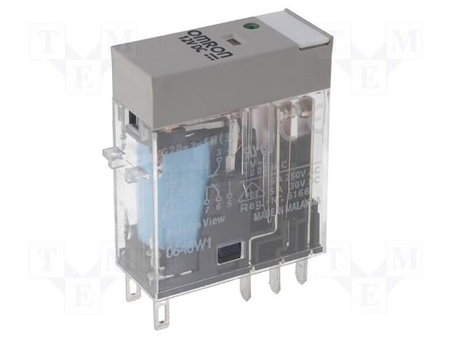 Relay: electromagnetic; DPDT; Ucoil: 12VDC; 5A/250VAC; 5A/30VDC