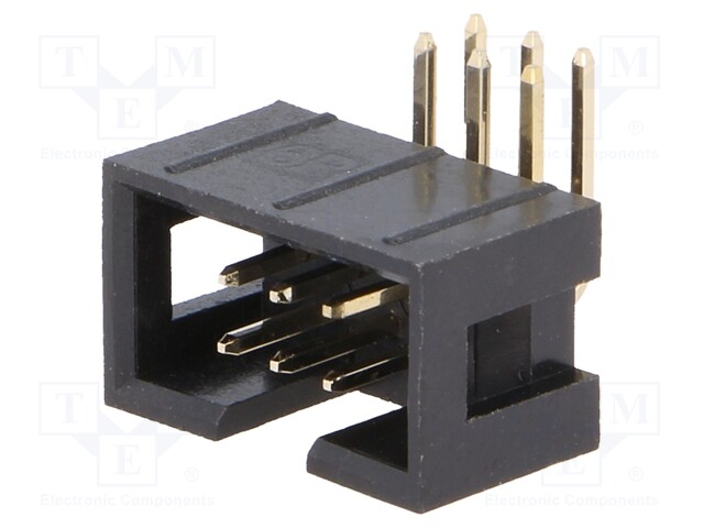 Socket; IDC; male; PIN: 6; angled 90°; THT; gold-plated; 2.54mm