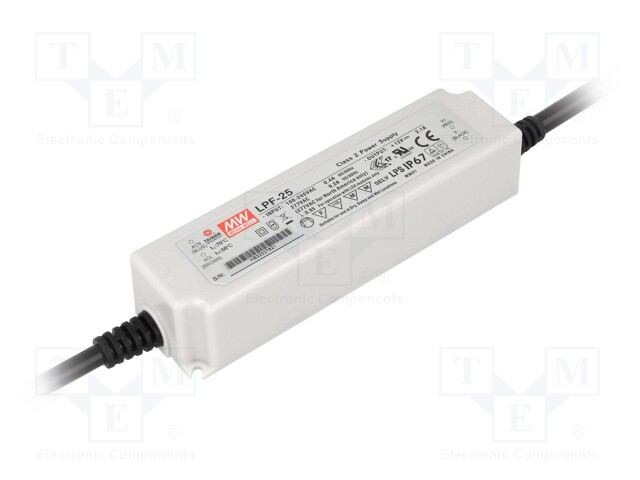 Power supply: switched-mode; LED; 25.2W; 24VDC; 1.05A; 90÷305VAC