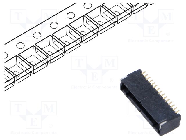 Connector: wire-board; KW30; horizontal; SMT; PIN: 15; male; socket
