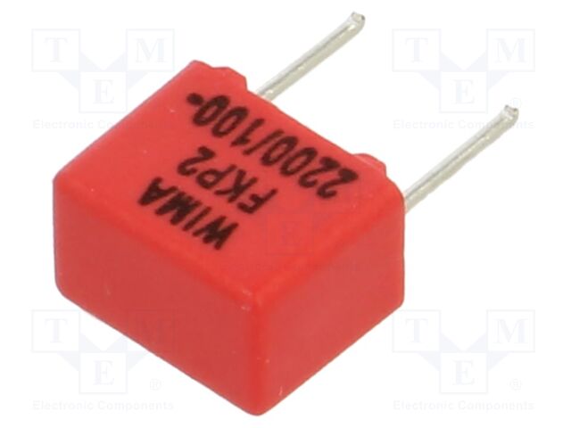 Capacitor: polypropylene; 2.2nF; 4.5x6x7.2mm; THT; ±5%; 5mm; 100VDC