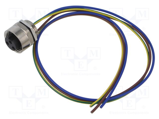 Connector: 7/8"; socket; female; straight; with leads; PIN: 3; 0.5m