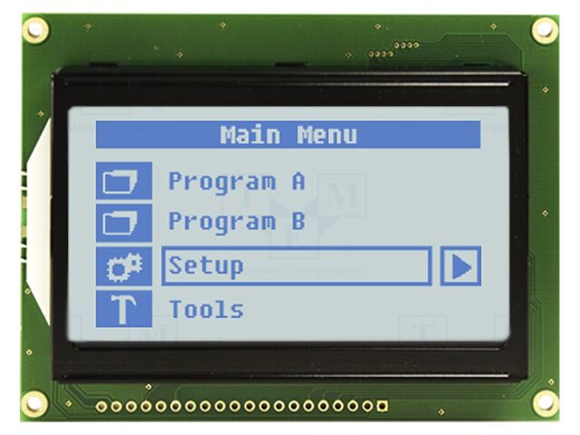 Display: LCD; 128x64; STN Positive; grey; 93x70mm; LED; PIN: 20; 1x20