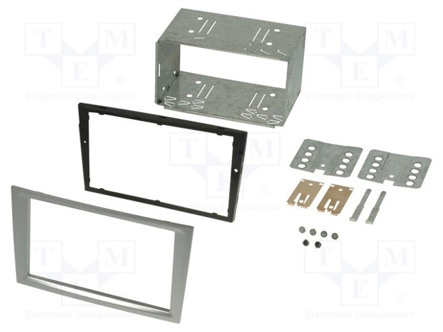 Radio mounting frame; Opel; 2 DIN; matt-chrom