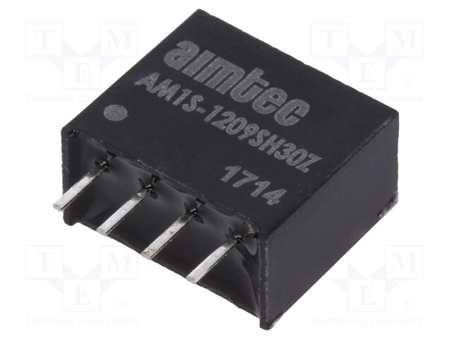 Converter: DC/DC; 1W; Uin: 10.8÷13.2V; 9VDC; Iout: 111mA; SIP4; 1.8g