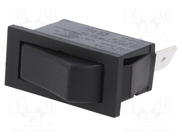 ROCKER; SPDT; Pos: 2; ON-ON; 16A/250VAC; 27x12mm